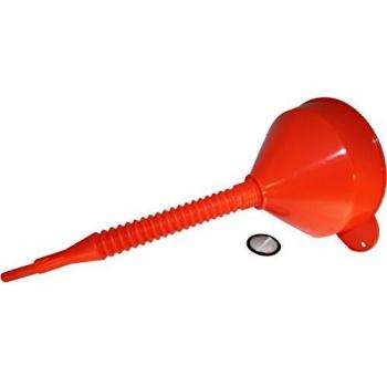 Embudo de plástico con pico flexible y malla, diámetro 19,5 cm