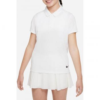 Nike Dri-FIT Victory Girls' White Golf Polo