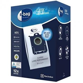 Electrolux E201SM Mega Pack de 12 Bolsas S-Bag Classic Long Performance, Blanco