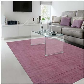 Alfombra moderna rectangular rosa lisa 240x340 cm - NEO UNI de poliéster