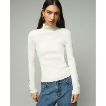 Jersey de mujer canalé cuello cisne Tintoretto