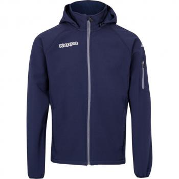 Kappa Chaqueta Valas - Chaqueta deportiva, material ligero y resistente al agua, cierre frontal con cremallera, capucha ajustable, bolsillos laterales con cremallera, diseño moderno y cómodo
