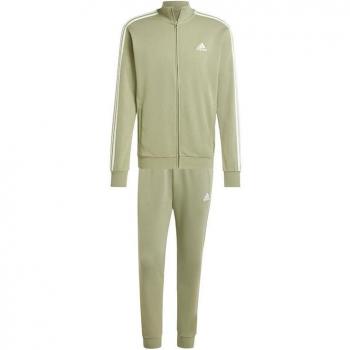 Chándal adidas Sportswear Basic 3 Bandas French Terry Hombre Verde, características: tejido French Terry, diseño con las icónicas 3 bandas de adidas, ajuste cómodo y moderno, disponible en color salvia