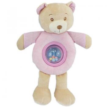 Sonajero Peluche Oso Rosa con Bolitas 25cm BB Fun Lulu