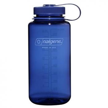 Nalgene 32oz Wide Mouth Reusable Water Bottle - Monochrome Denim, Made from 50% Recycled Tritan, BPA Free