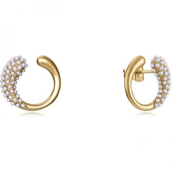 Pendientes Viceroy Chic de acero Ip dorado con perlas sintéticas