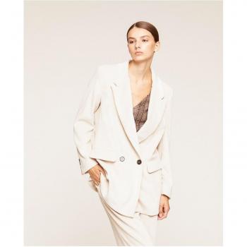 Blazer de terciopelo de doble botonadura amplio para mujer