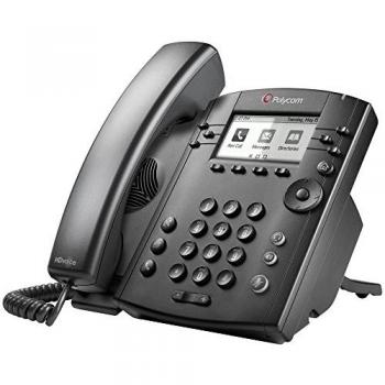 Teléfono SIP Polycom VVX301 con 6 líneas y calidad de voz HD, compatible con PoE