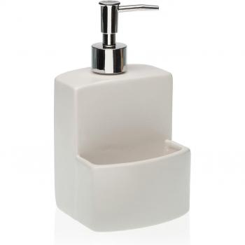 Dispensador de Jabón Cerámica Versa Blanco Mate (10 x 19 x 10 cm)