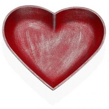 Figura Decorativa Versa Rojo Corazón 25 x 25 x 3,5 cm