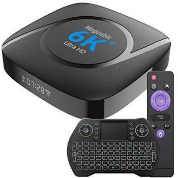 Android TV Box 10.0 4GB 32GB Magcubic TV Box Soporta 6K Plus 3D Dual WiFi2.4G/5.0G BT5.0 USB2.0 Allwinner H616 Quad-Core Reproductor Streaming con Mini Teclado