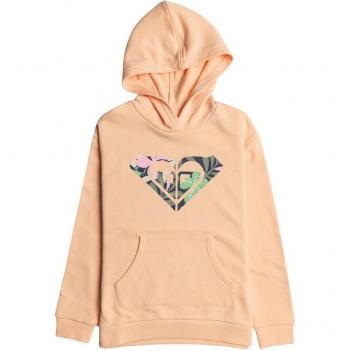 Sudadera con capucha Roxy Surf Feeling para niñas, color naranja claro, talla 12