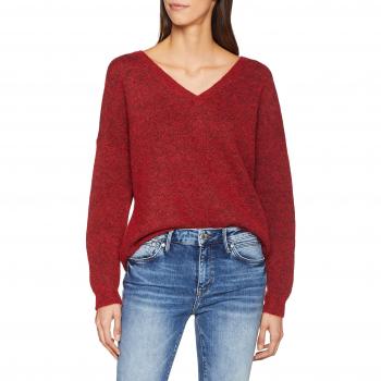 SELECTED FEMME Slflivana LS Knit V-Neck, suéter para Mujer, Rojo