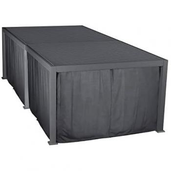 Kit de cortinas y mosquiteras para cenador grande Evora - 6 dobles raíles, 6 cortinas y 6 mosquiteras