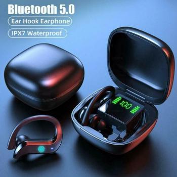 Auriculares TWS Bluetooth 5.0 Inalámbricos Impermeables IPX5 Deportivos con Micrófono Dual para iPhone y Android