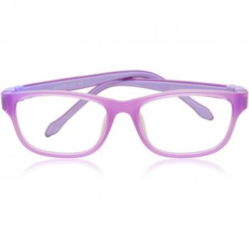 Square Full Rim Plastic Kids' Prescription Glasses Online Purple Size 46 - Blue Light Block Available - SmartBuy Kids