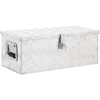 vidaXL Storage Box Silver 70x31x27 cm Aluminium