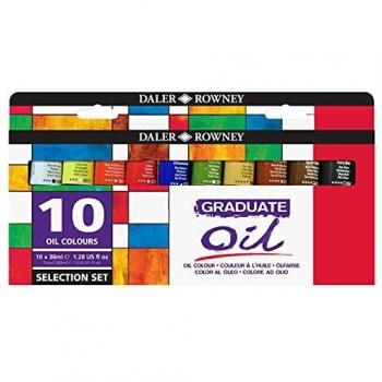 Set de Óleo Graduate Daler-Rowney, 10 Tubos de 38ml, Colores Surtidos