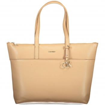 Calvin Klein Beige Zip Closure Chic Shoulder Tote Bag