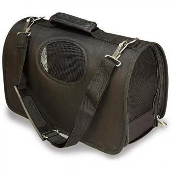 ARQUIVET Bolsa Transportín Negro para pequeñas Mascotas - Talla S: 37 x 23 x 14 cm - Perros Adultos, Cachorros, Gatos y Otros - Mochila con Rejilla de ventilación para Perros y Gatos