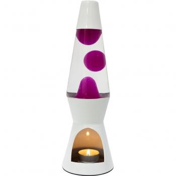 Lámpara de lava Fisura blanca y rosa sin electricidad 29 x 8,5 cm