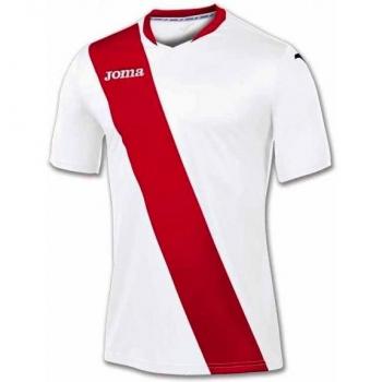 Joma 100158.206 - Camiseta de equipación de manga corta para hombre, color blanco / rojo, talla 4XS-3XS