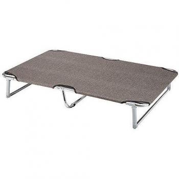 Feplast Cama elevada Plegable para Perros Dream 115, Sólida Estructura de Aluminio con elásticos Reforzados, Tela de Tejido, 119 x 79 x h 7 cm Tórtola, Negro