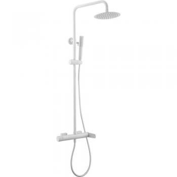Conjunto de ducha monomando Imex Dinamarca blanco mate