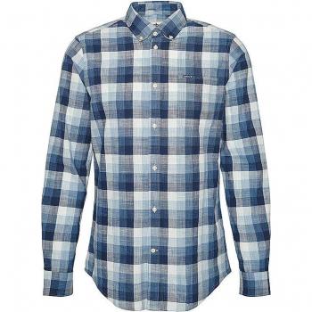 Barbour Blue Checkered Tailored Shirt, Casual Shirt, Male, Blue, Size: XL