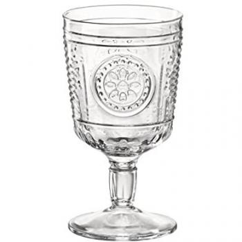Copa de Vidrio Bormioli Rocco Romantic 32CL Transparente con Relieve, Ecológica y Higiénica, Fabricada en Italia
