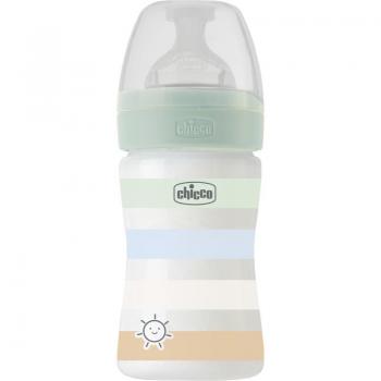 Chicco Biberón Bienestar Azul Silicona 0M+ Flujo Regular 150 ml
