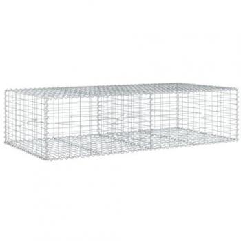 vidaXL Gabion Basket with Cover 200x100x50 cm Galvanised Iron