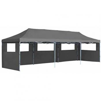 vidaXL Carpa Plegable Pop-up con 5 Paredes Laterales 3x9m Gris Jardín Fiesta