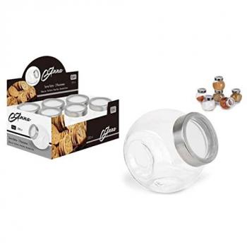 Tarro de Cristal Anna 2200 ml - Para Cocina, dimensiones 17,5 x 13 x 17,5 cm, con tapa de dos posiciones