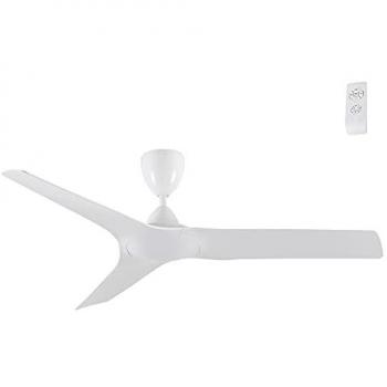 Ventilador de techo exterior Wilson Wonderlamp, blanco, resistente al agua IP44, con mando a distancia, temporizador y 3 velocidades