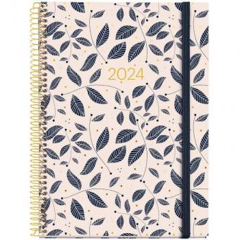 Agenda Anual Miquelrius Natura Espiral Tapa Extra con Goma Plus 213x155 D/P Leaves