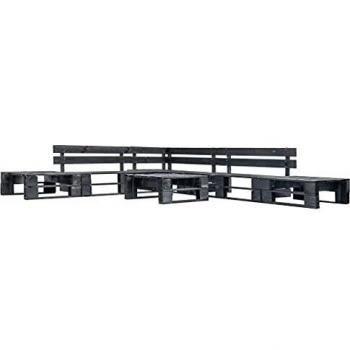 vidaXL Set de Muebles de Palés para Jardín 6 Piezas de Madera Exterior Terraza Patio Balcones Decoración Mueble Mobiliario Hogar Casa Bricolaje Negro
