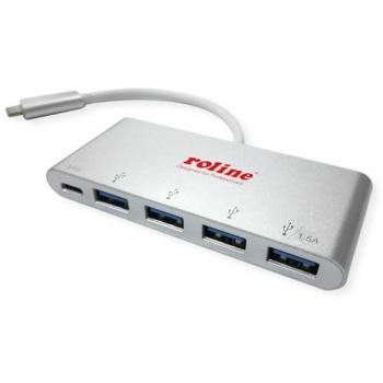 Docking Station Roline 14.02.5061 USB-C, Hub USB de 5 Puertos, Plata, USB 3.2 Gen 1
