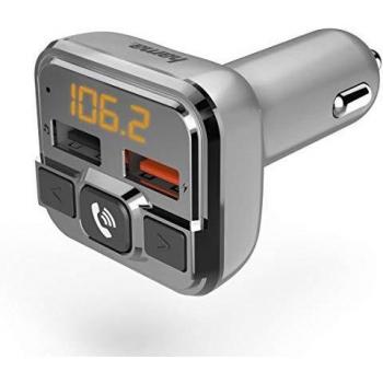 Transmisor FM Bluetooth con función manos libres y cargador para coche, adaptador de audio Hama
