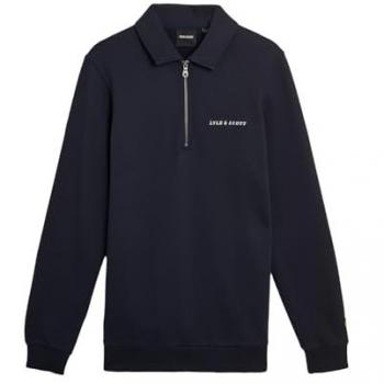 Lyle & Scott Men's Grey Embroidered Collared 1/4 Zip Jumper - Large