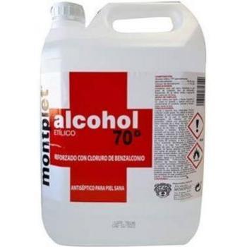 Montplet Alcohol Etílico 70% Antiséptico con Benzalconio 5 Litros