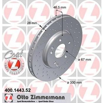 Zimmermann 400,1443.52 Freno de Disco Delantero, Perforado, Sport Coat Z