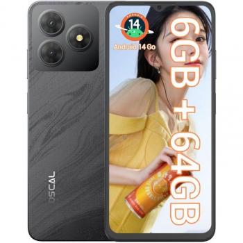 Smartphone OSCAL Flat 2C 6GB/64GB Android 14 Dual SIM 6.56 Negro