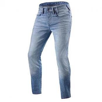 REV'IT! Vaqueros de Moto Piston 2 SK Azul Claro Desgastado, tipo: vaqueros de moto, características: color azul claro desgastado, talla 36, diseño corto