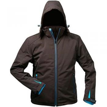 Chaqueta Softshell de Invierno Elysee Uranos con Capucha, Talla L, Color Negro/Azul