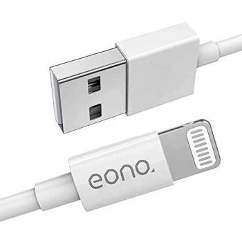 Amazon Brand  Eono Cable Lightning Cable Cargador de iPhone - [Certificado MFi de Apple] 3.3ft/1m iPhone Cable de C89 Carga Rpida para iPhone XS MAX X XR 8 7 6s 6 SE, iPad, iPod-Blanco