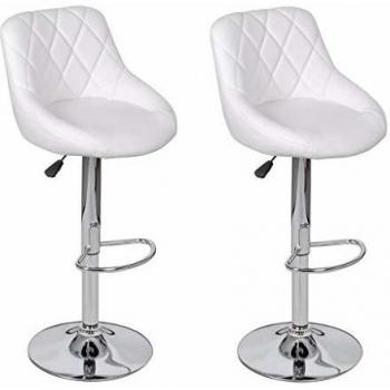 vidaXL 2 x Taburete de Bar Blanco bar restaurante cafe Diseño Moderno