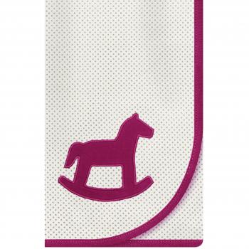 Bellybutton-Manta para bebé, diseño de lunares, color blanco y beige.