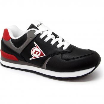Zapato Ocupacional Dunlop Flying Wing Negro-Rojo Piel Hidrorepelente Suela EVA Goma SRC HRO O2 Talla 43