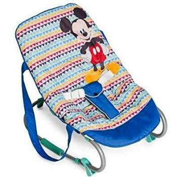 Hauck Rocky - hamacas bebes Disney / de 0 meses hasta 9 kg / funcion mecedora / respaldo ajustable, sistema de arnes y asas de transporte / Mickey Geo Blue
